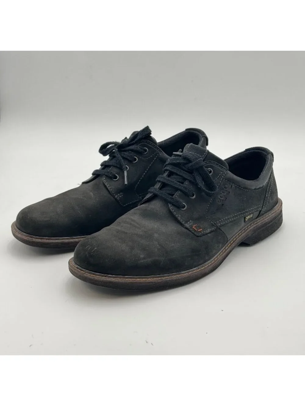 ECCO Mens EU 46 Turn GTX Waterproof Black Leather Oxford Shoes Low Top GoreTex - Picture 1 of 9